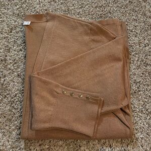 Chico's Brown Cardigan with gold accents on cuff size Large
